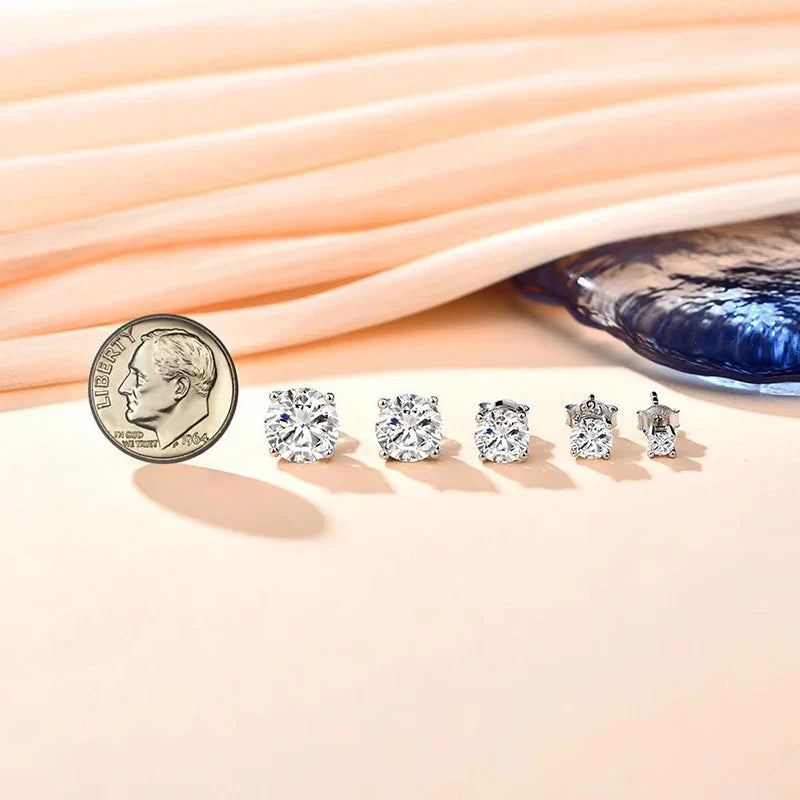 Sparkling Moissanite Stud Earrings