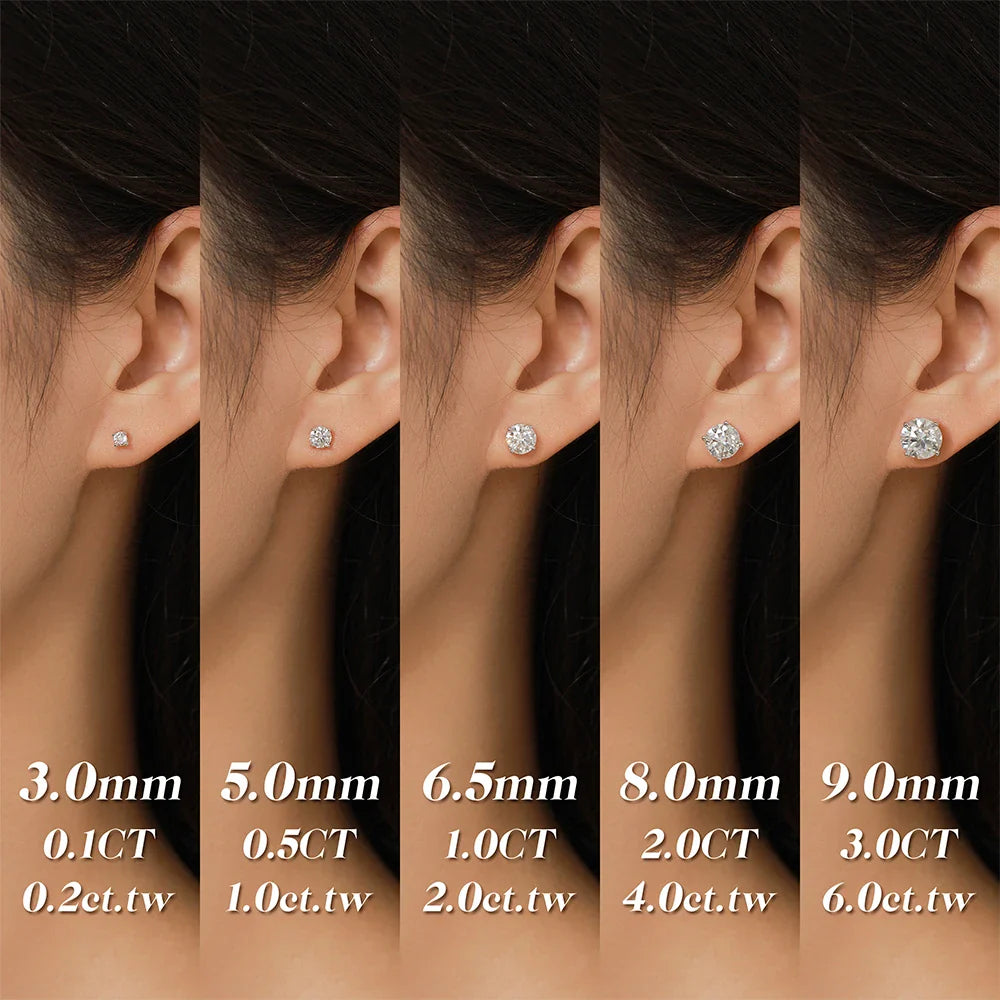 Sparkling Moissanite Stud Earrings
