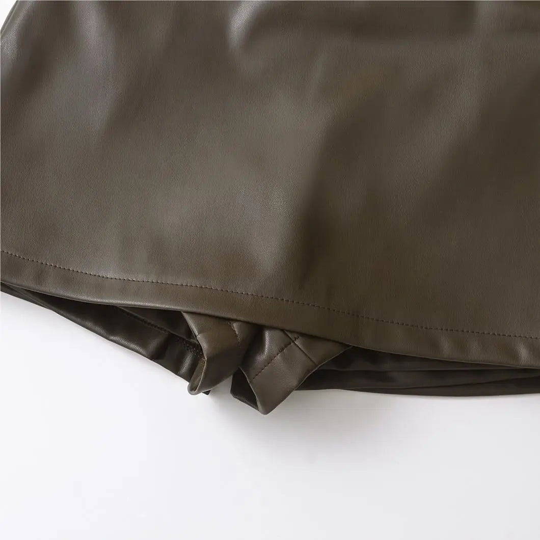 Chic Faux Leather Mini Skirt