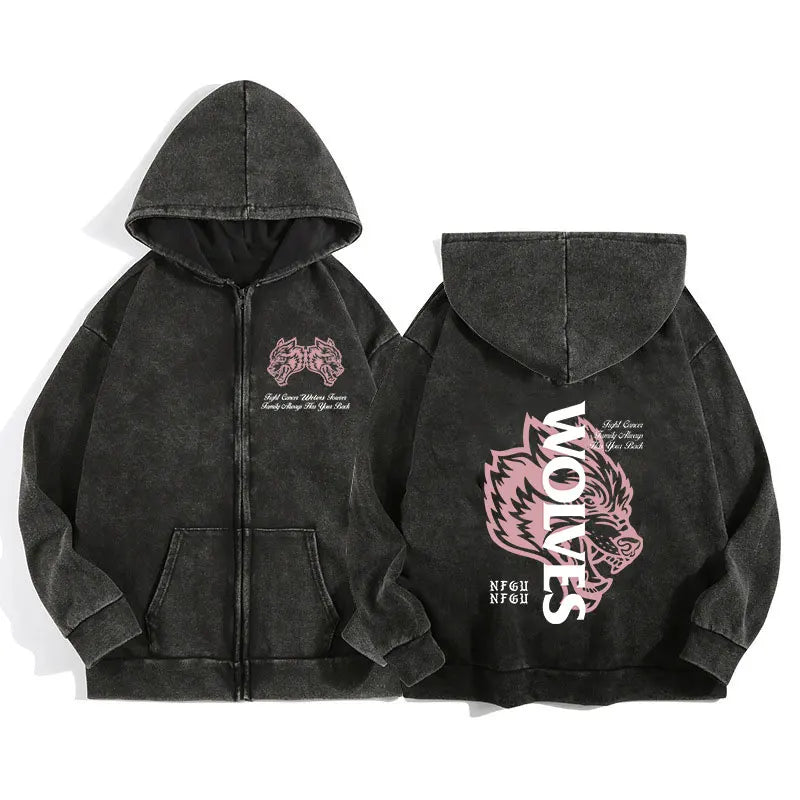 Chic Gothic Zip-Up Hoodie