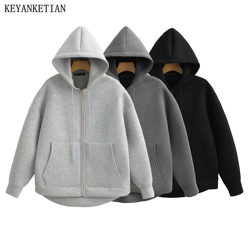 Cozy Oversized Zipper Hoodie
