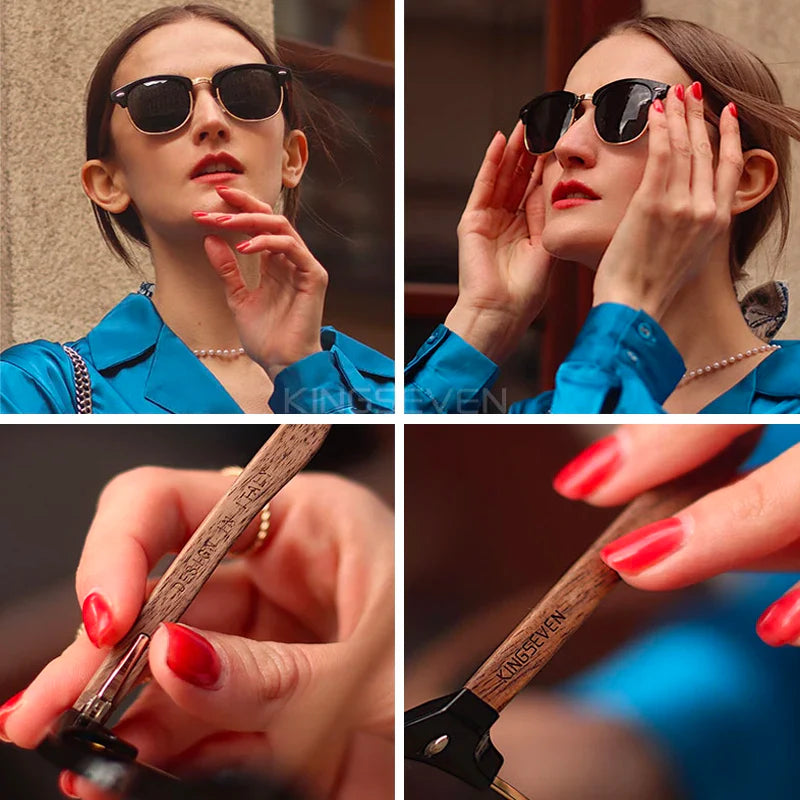 Stylish Walnut Wood Sunglasses