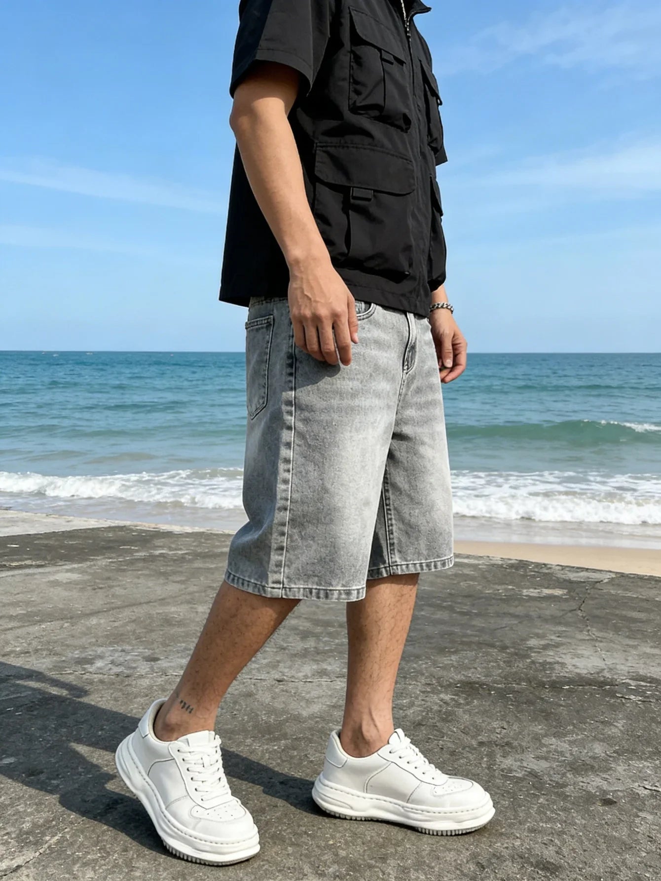 Breathable Denim Shorts for Men