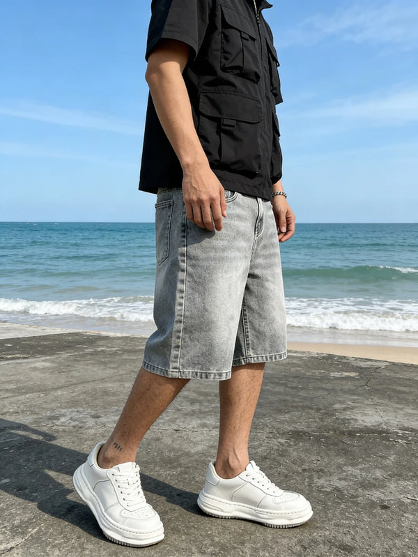 Breathable Denim Shorts for Men
