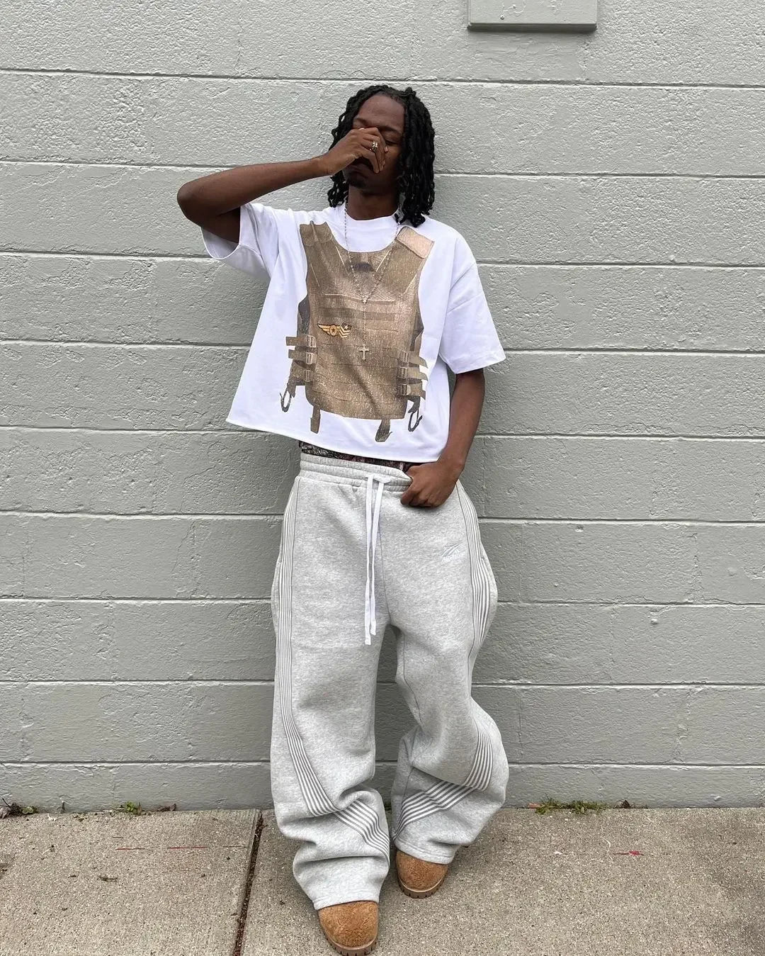 Embroidered Gray Jogger Pants